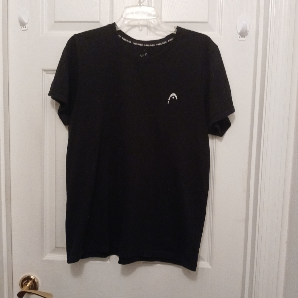 Head T-Shirt Tee Men's Size L Black Ahletic Wear